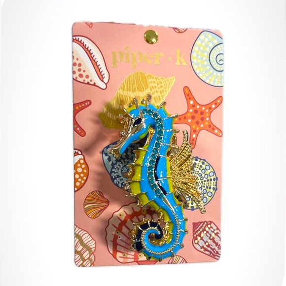 NWT ⚜️🩵⚜️ Piper K Gorgeous Seahorse Hair Claw Clip - Picture 3 of 13